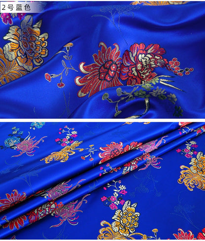 Tissu brocart de soie chrysanthème : revêtement de coussin Cheongsam (29,5 po L)