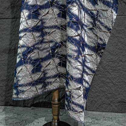 Gold Vein Jacquard Fabric: 3D Gilt Design, 55" Wide
