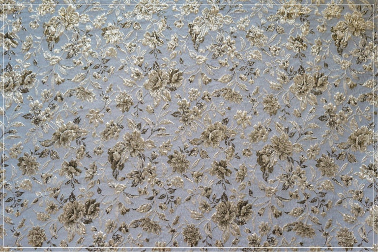 Tissu jacquard floral doré réversible : matériau de couture pour ameublement gaufré, largeur 60
