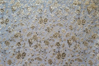 Tissu jacquard floral doré réversible : matériau de couture pour ameublement gaufré, largeur 60