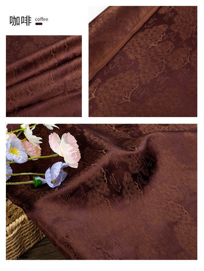 Pine Branch Silk Brocade Fabric: 35"W Damask, Upholstery & Sewing