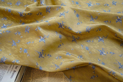 Gold Thread Jacquard Fabric: 3D Oil Painting Texture, 55" Wide