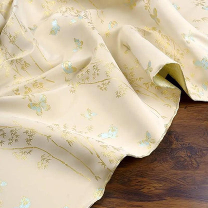 Butterfly Bamboo Brocade Fabric: 59"W Tibetan Style Drapery