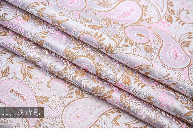 Tissu brocart à motifs cachemire : Rayonne - 45 cm