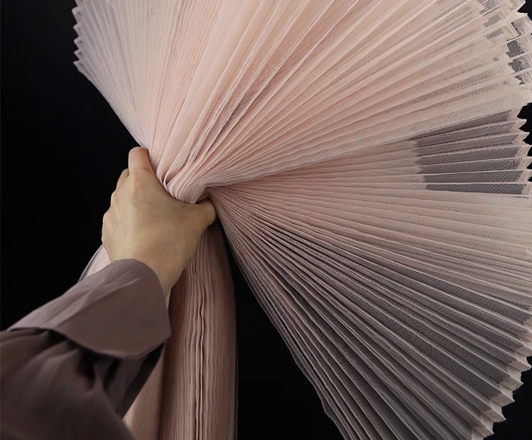 Pleated Organza Fabric: 63" Wide Stiff Designer Material