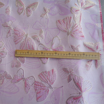 Butterfly Jacquard Fabric with Gold Thread: 58" Wide, By The Meter