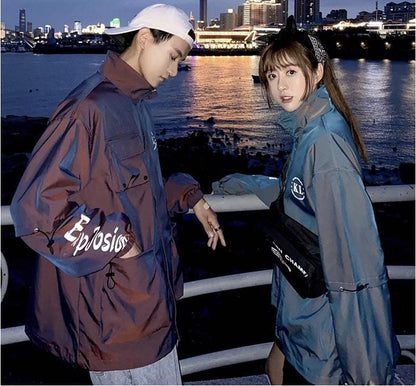 Two-Tone Windbreaker Fabric: Fantasy Color Fashion Coat Material
