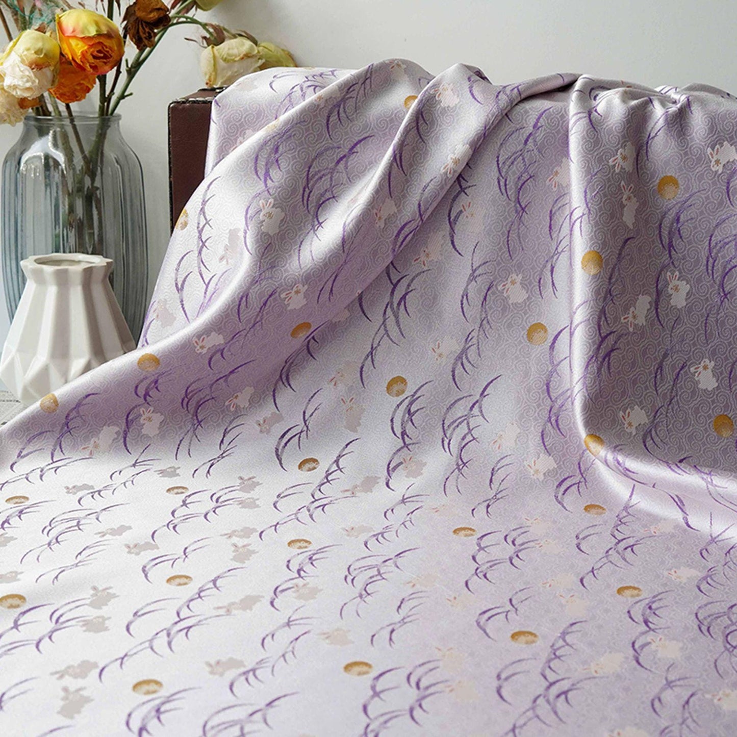 Luxury Jacquard Brocade lilac Fabric for Vest Sewing & Costumes, 59"Wide