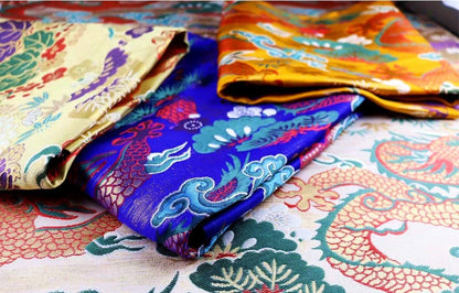 Dragon Jacquard Satin Fabric: Silk Rayon Brocade, Costume Decor - Poppylollipop
