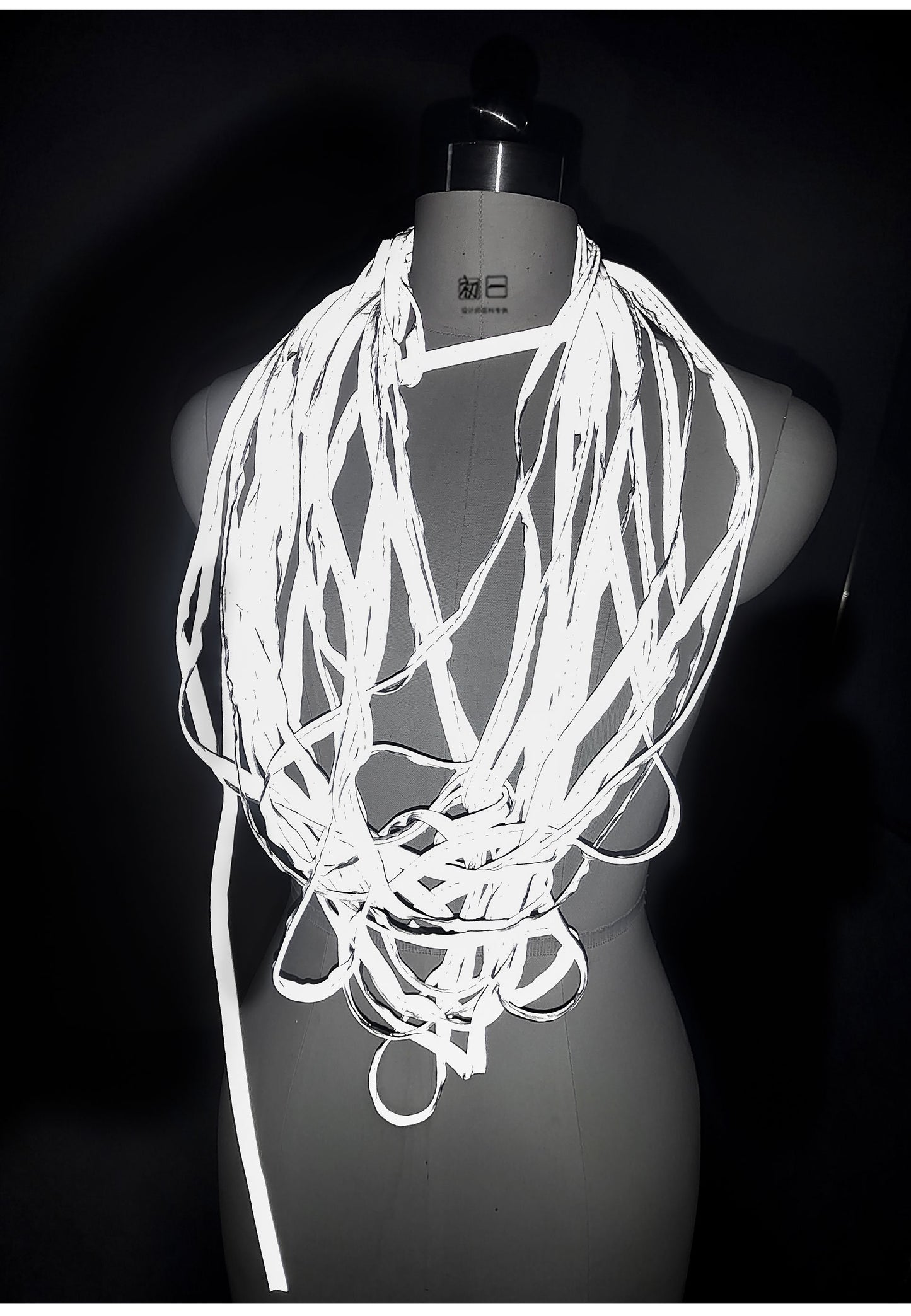 High Visibility Reflective Fabric Strip: Silver Luminous Rope Edging