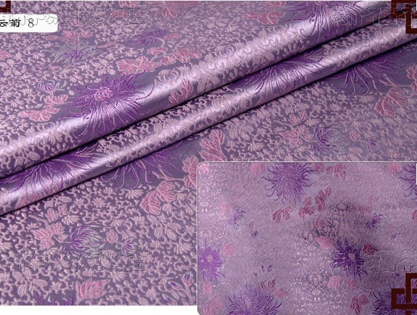 Chrysanthemum Silk Brocade Fabric: Colorful Cheongsam Qipao Sewing Material