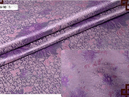 Chrysanthemum Silk Brocade Fabric: Colorful Cheongsam Qipao Sewing Material