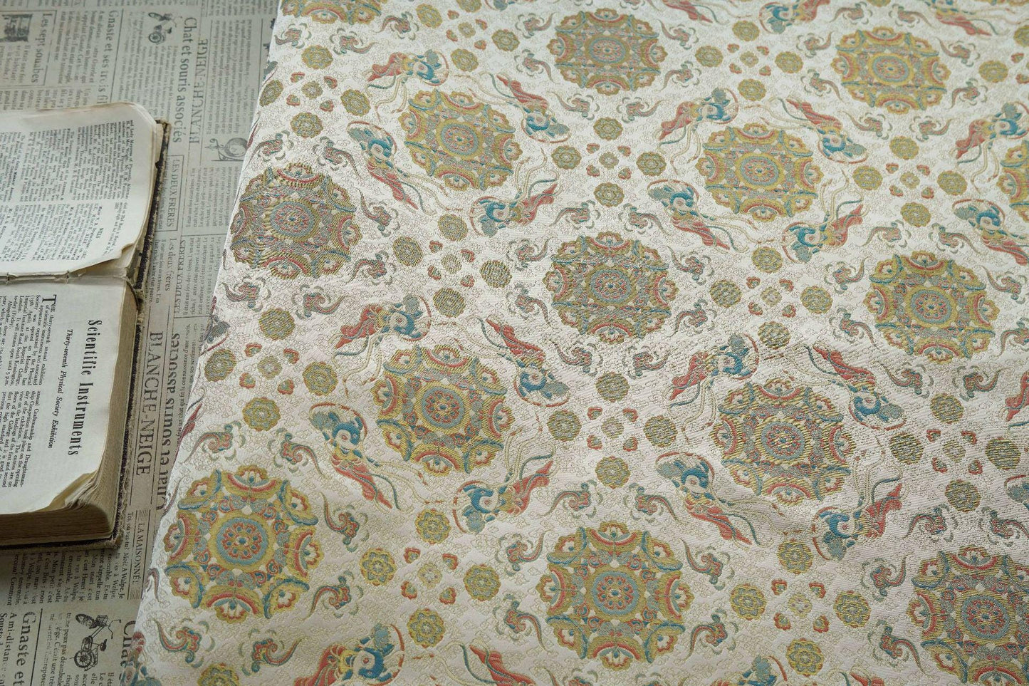 Song Brocade Fabric: Baoxiang Gold Thread Jacquard - Emperor Robe Style