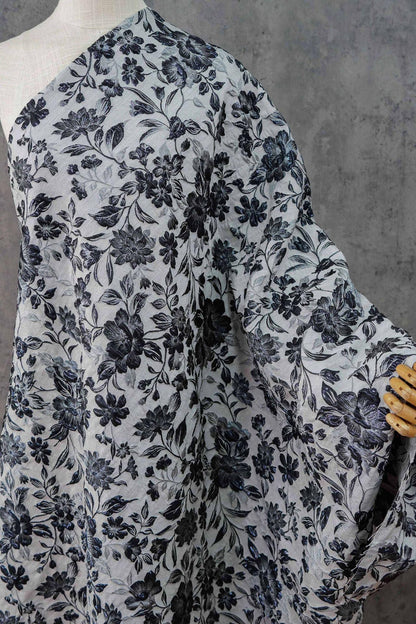 Tissu jacquard européen à motif floral en relief et fil doré - Texture luxueuse pour matelassage, ameublement, couture, décoration intérieure - Large
