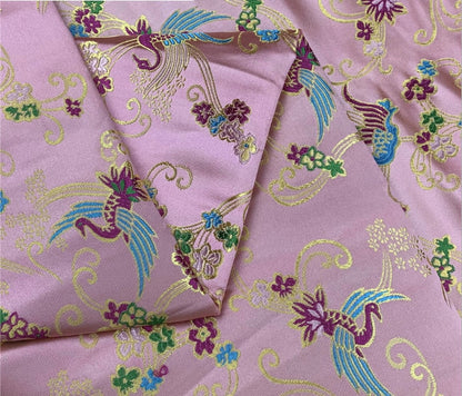 Auspicious Clouds Silk Brocade Fabric: Red Cheongsam Robe Material (59" W)