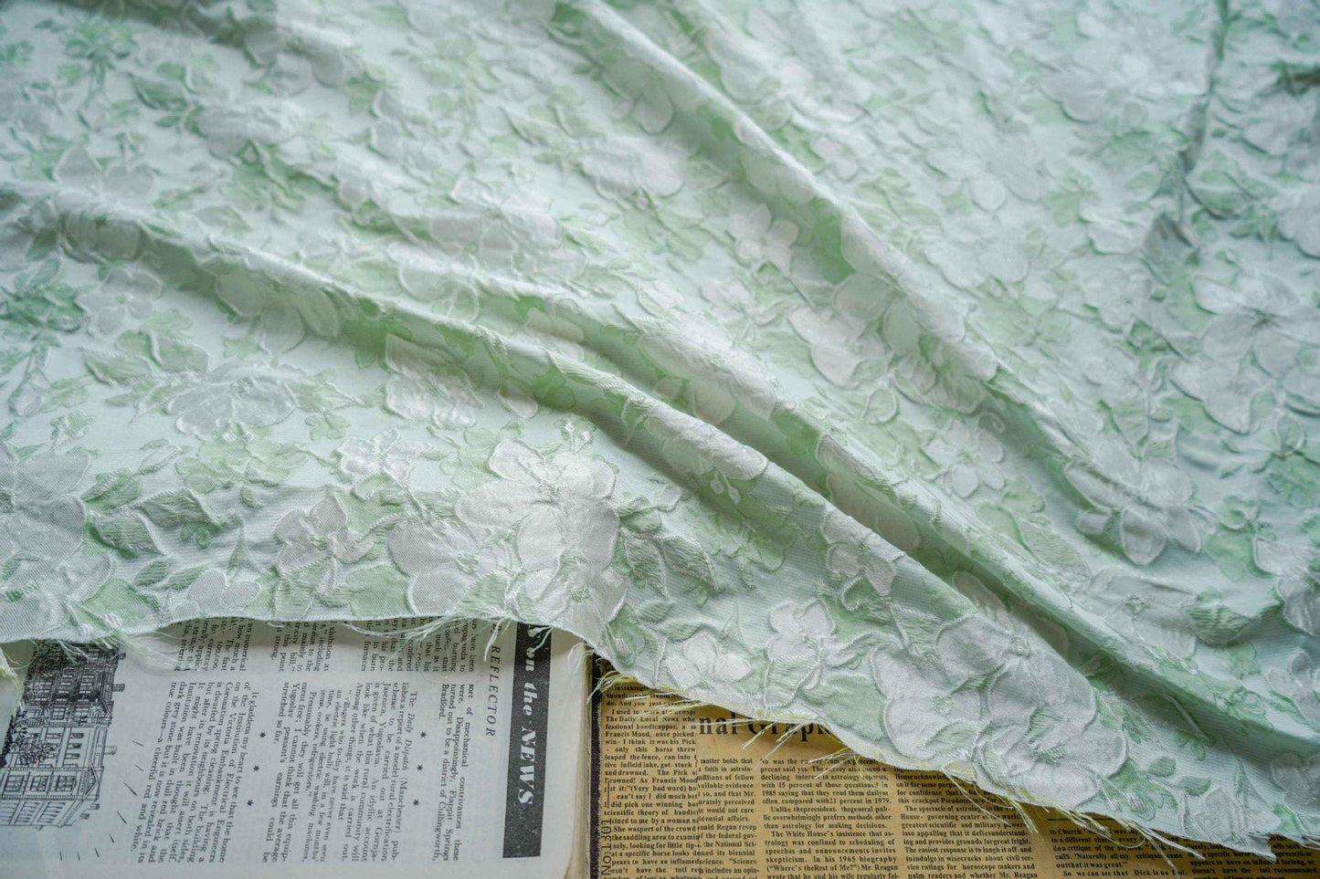 Gold Thread Jacquard Fabric: 3D Oil Painting Texture, Upholstery & Dress Sewing, 55" Wide