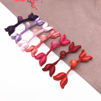 Handmade Satin Leaf Frog Buttons: Cheongsam Chinese Knot Closures