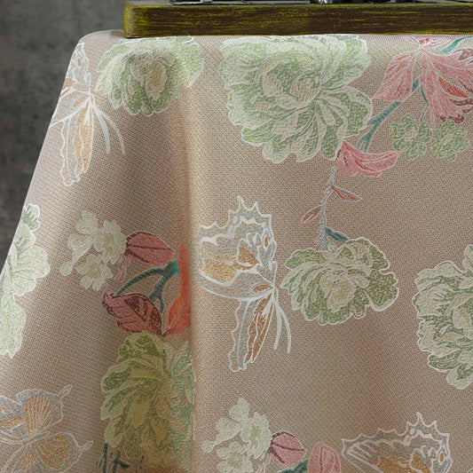 Tissu tissé à motifs floraux et papillons avec fil doré jacquard multicolore pour robes, patchwork, ameublement, couture DIY Large