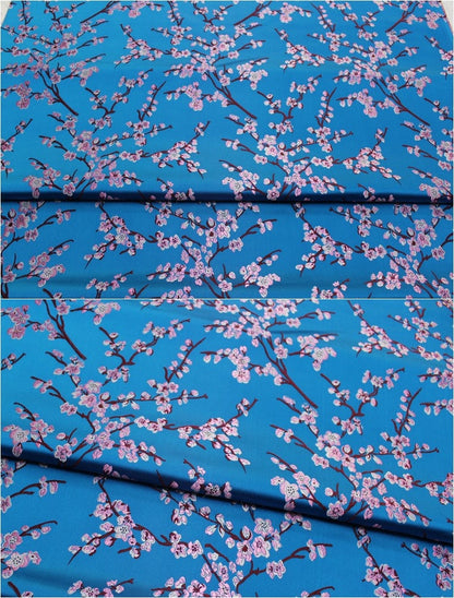 Tissu brocart de soie à fleurs de prunier : tissu pour cheongsam qipao multicolore