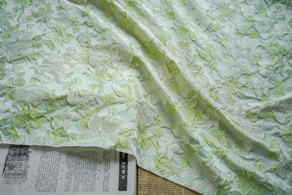 Gold Thread Jacquard Fabric: 3D Oil Painting Texture, Upholstery & Dress Sewing, 55" Wide