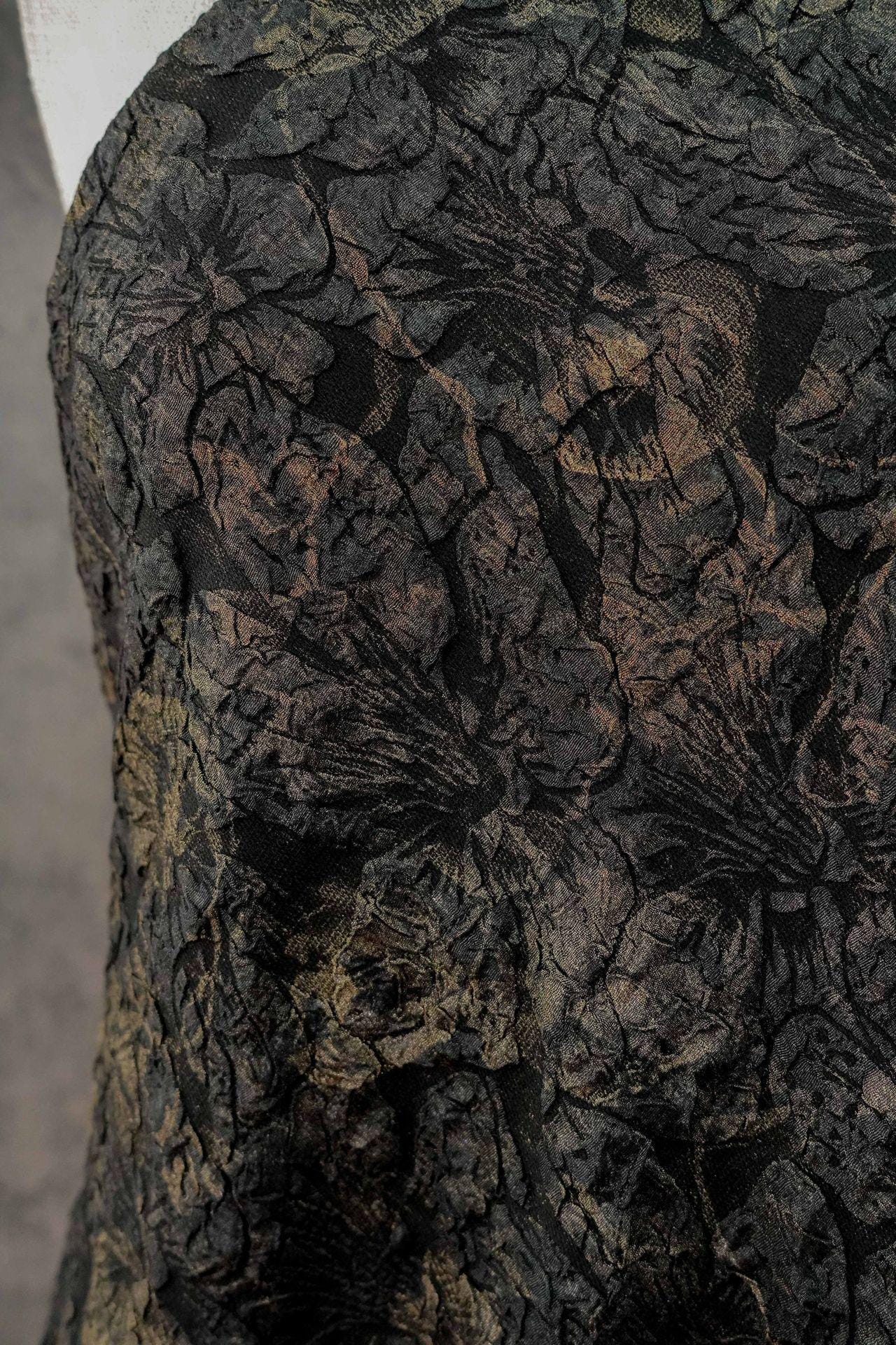 Embossed Gold Floral Jacquard Fabric | Luxury Home Decor, 59" Wide