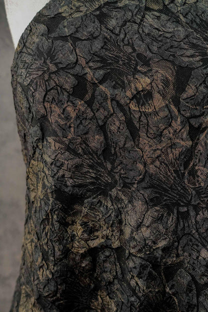 Embossed Gold Floral Jacquard Fabric | Luxury Home Decor, 59" Wide