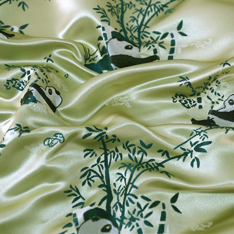 Panda Bamboo Jacquard Fabric: Rayon Polyester Blend, 59" Wide