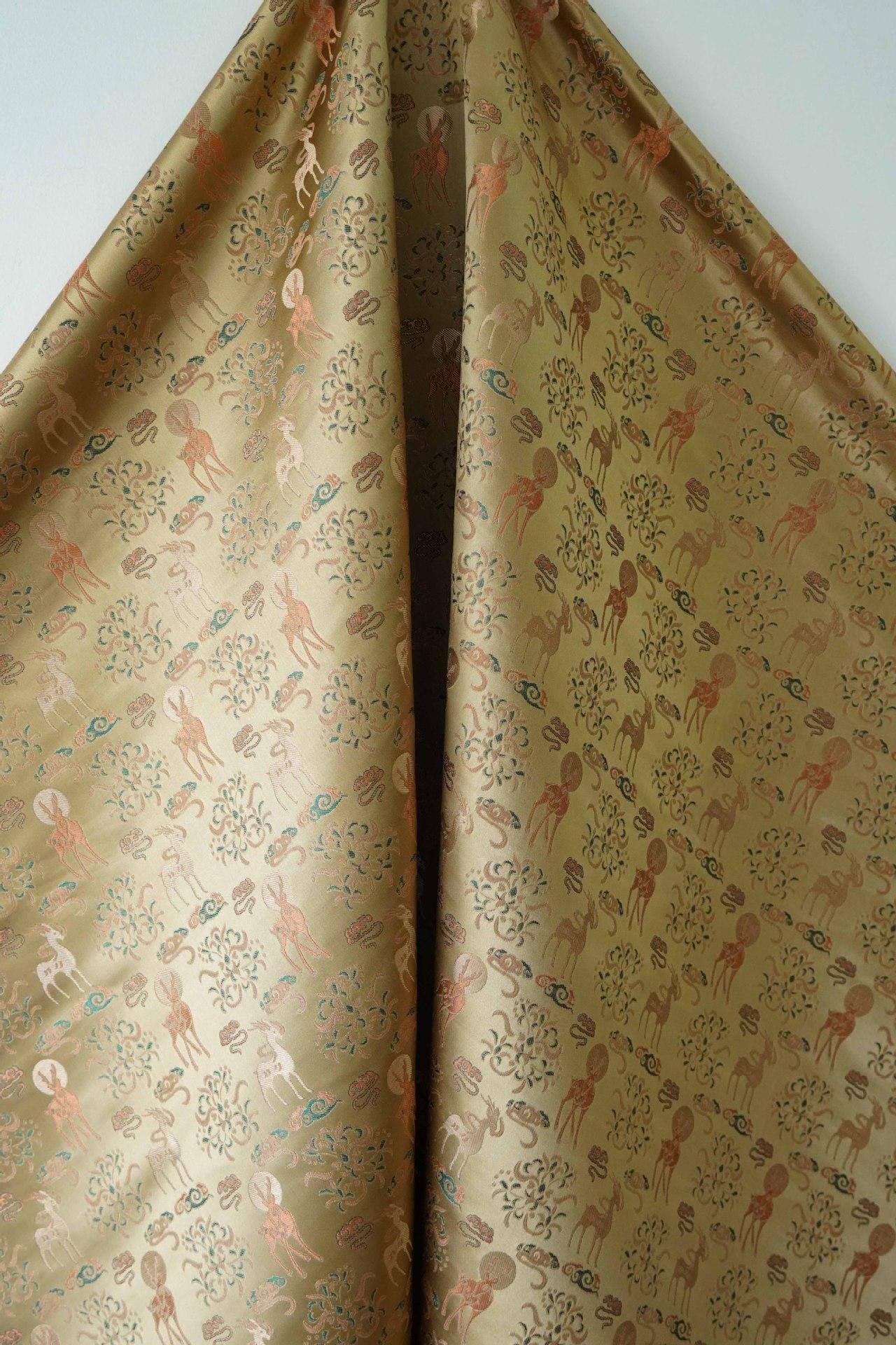 Nine-Color Deer Brocade Fabric: Chinese Hanfu Qipao Sewing Material