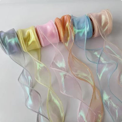 Gradient Fishtail Organza Ribbon: 4cm DIY Craft Fabric, 10 Yards