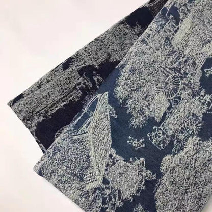 Jacquard Denim Fabric: Qingming Riverside Design, Upholstery & Sewing, 59"