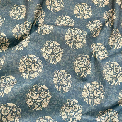 Floral Cotton Fabric: 1960s Style Print, 59" Wide