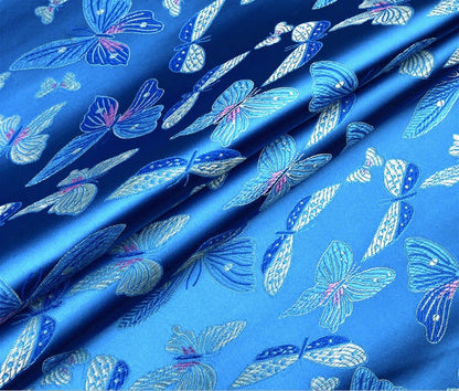 Butterfly Brocade Fabric: Silk Rayon Jacquard, Home Decor Cloth
