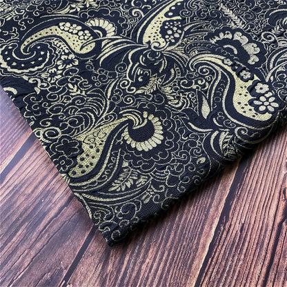 Gold Brocade Fabric: Yarn-Dyed Jacquard, 57" Wide - By The Meter