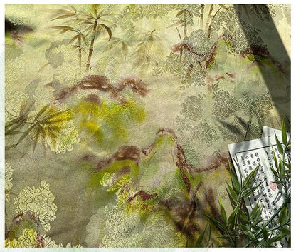 Rayon Silk Jacquard Xiangyun Fabric, Bamboo Spring Mist Handwoven Fabric for Clothing, Dressmaking, and Craf" Wide