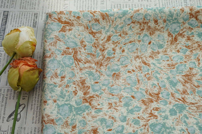 Tissu jacquard floral abstrait à motif café vert champêtre ���� Quilting, ameublement, canapé, sac, couture DIY, décoration intérieure"Large