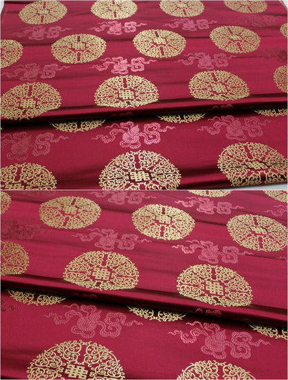 Chinese Brocade Fabric: Mongolian Gown Style, 29.5"W