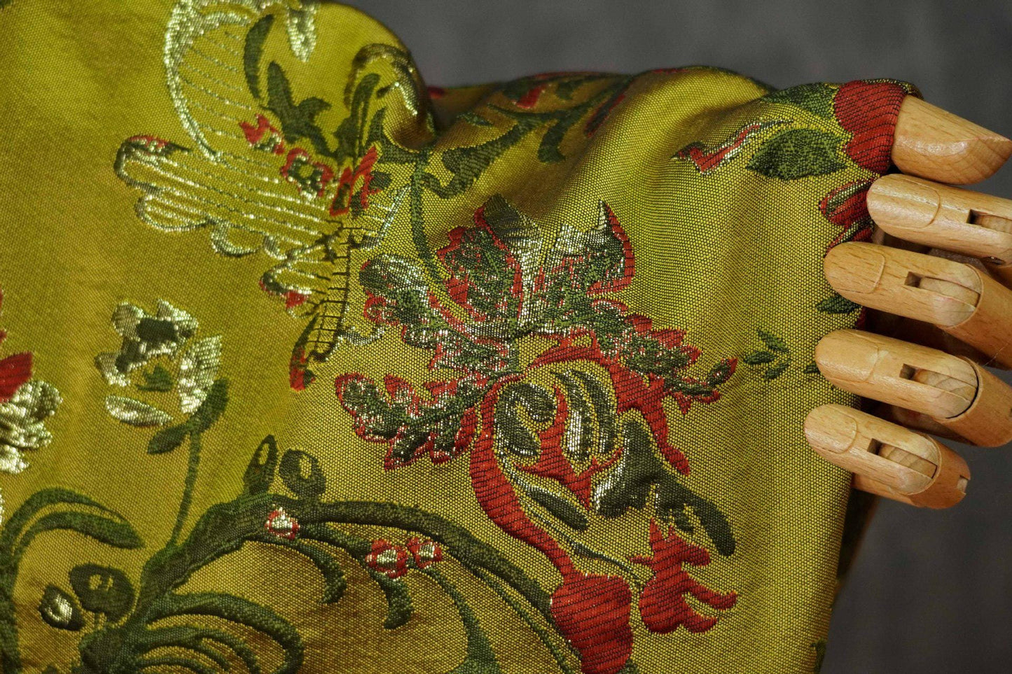 Baroque Floral Jacquard Brocade Fabric: European Palace Style, 57"