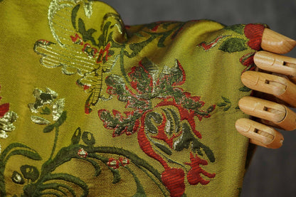 Baroque Floral Jacquard Brocade Fabric: European Palace Style, 57"