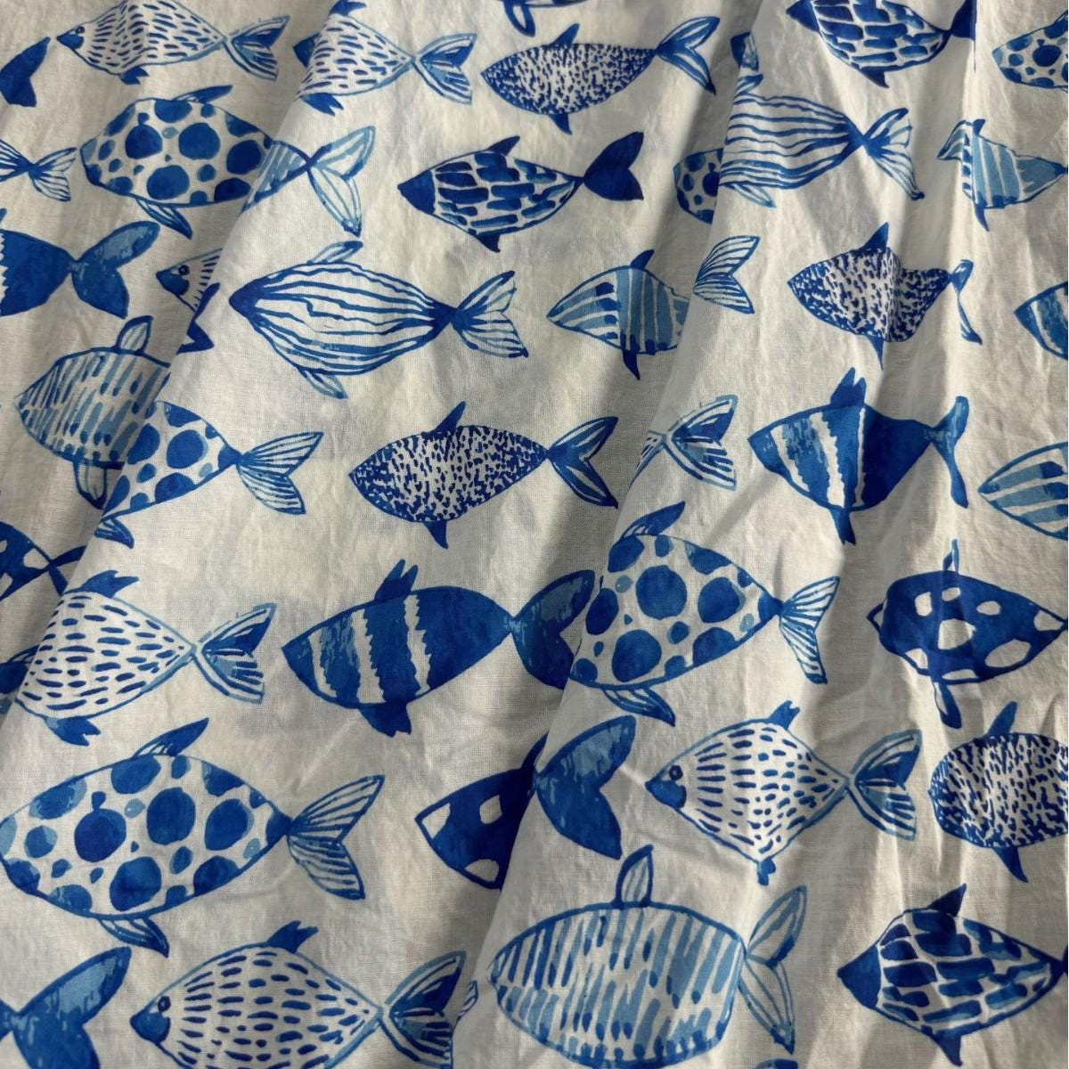 Tissu en coton imprimé au bloc : style indien estampé à la main - Couture et loisirs créatifs