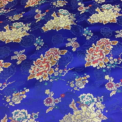 Ethnic Style Silk Brocade Fabric: Cheongsam Jacquard, Purple Floral (By 1 Meter)