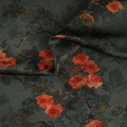 Black Rayon Shantung Fabric: Upholstery, Costume, Decor - 55"W