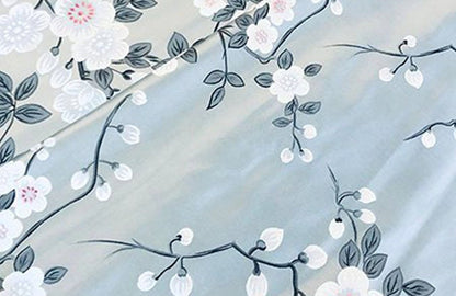 Plum Blossom Brocade Fabric: Chinese Jacquard Silk Rayon Blend