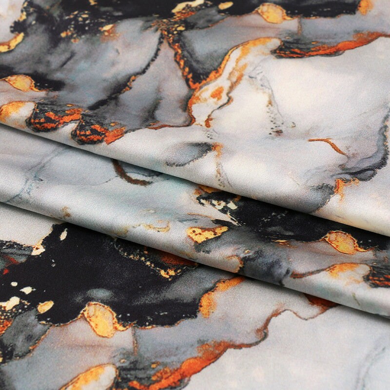 Tissu en soie à motifs de la dynastie Tang : 150 cm de large, imprimé numérique sur satin