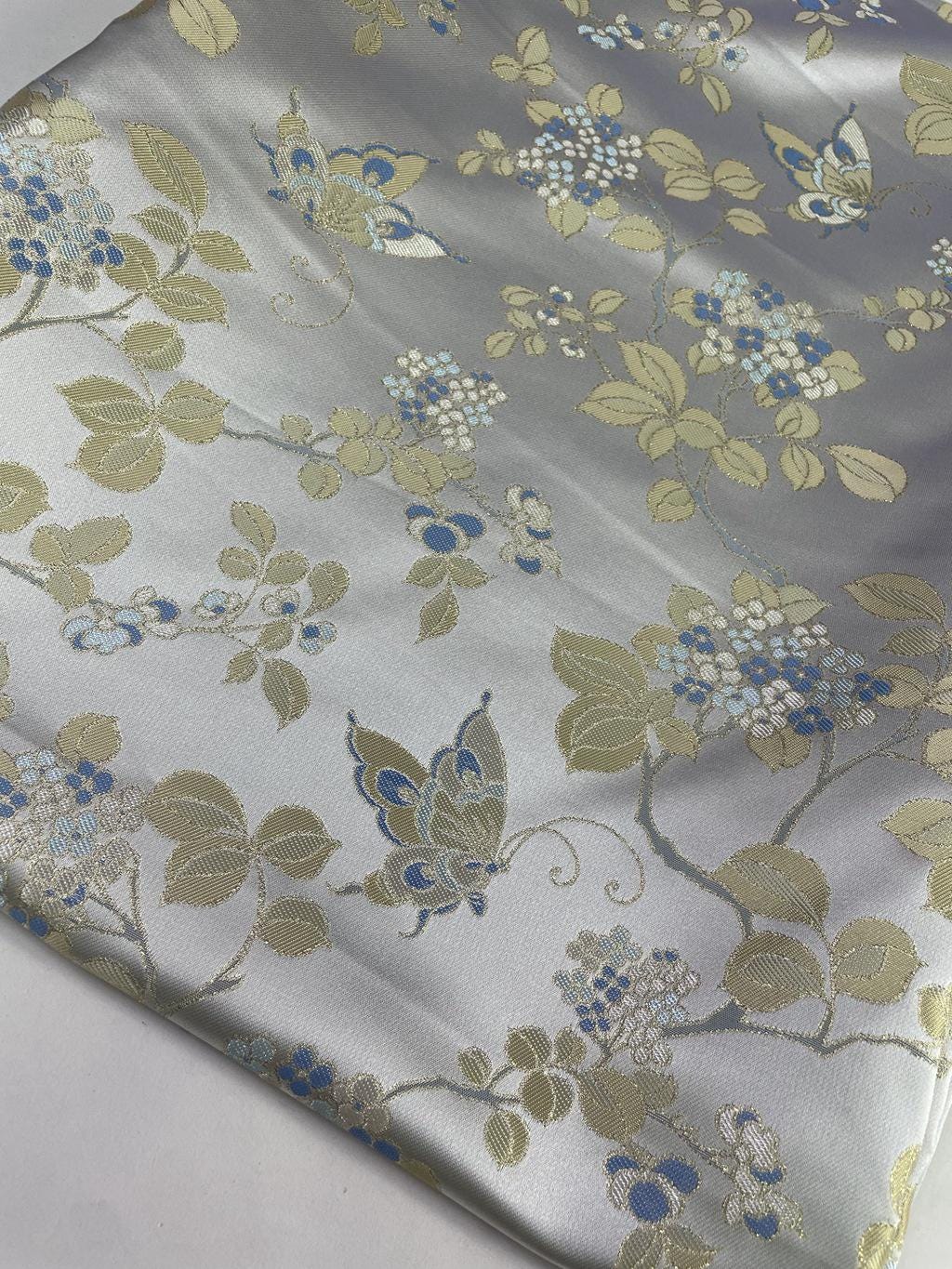 Butterfly Silk Brocade Fabric: 55"W Rayon Blend, Sewing & Upholstery