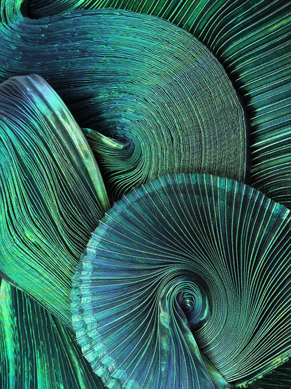 Mermaid Iridescent Pleated Organza Fabric: 55" Wide Designer Material