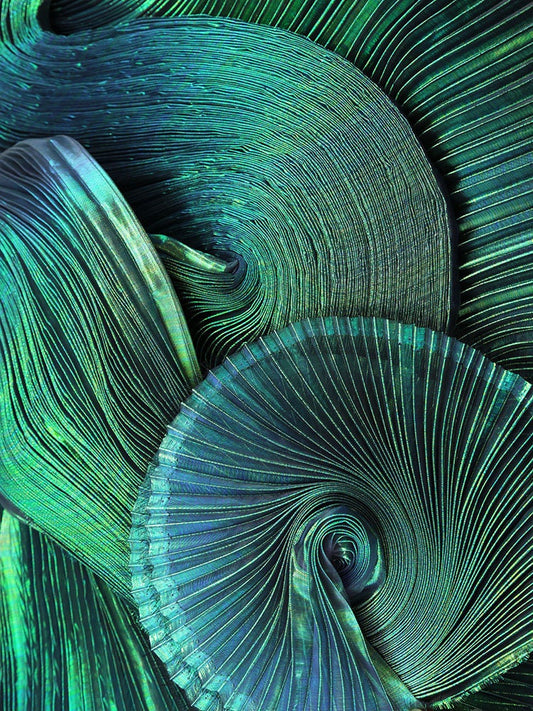 Mermaid Iridescent Pleated Organza Fabric: 55" Wide Designer Material