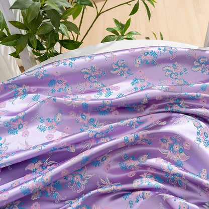 Lilac Silk Brocade Fabric: Floral Jacquard, Cheongsam Sewing Material