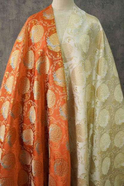 Peacock Brocade Fabric: 59���W Jacquard Damask, Costume