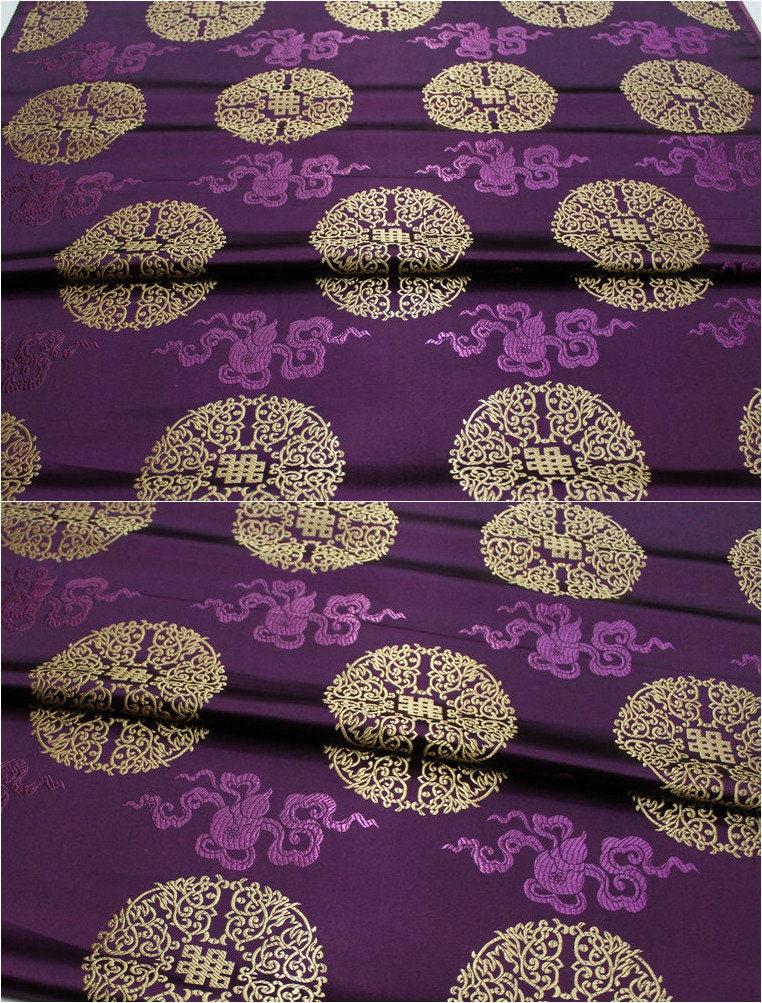 Chinese Brocade Fabric: Mongolian Gown Style, 29.5"W