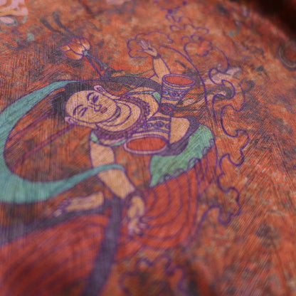Dunhuang Feitian Satin Fabric: Retro Costume Upholstery (63"W)